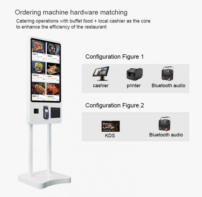 Floor Stand 32 inch Self Ordering Automated Touch Screen Payment Kiosk ...