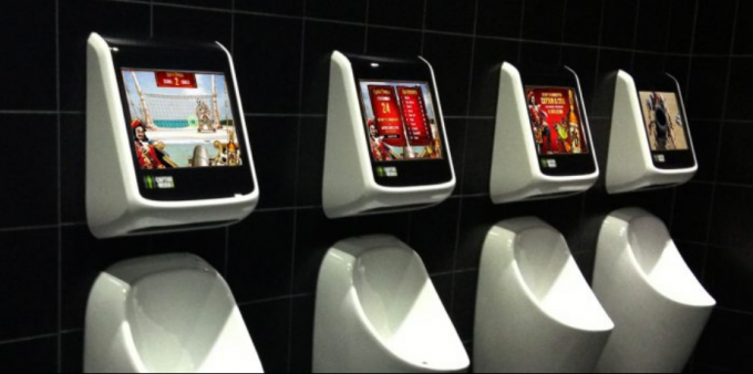10.1inch WC Sanitary Urinal Wifi Digital Signage Waterproof Washroom LCD Advertising Player