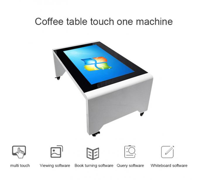 Waterproof Capacitive Touch Screen Digital Signage 43'' Coffee / Tea Table With Windows System