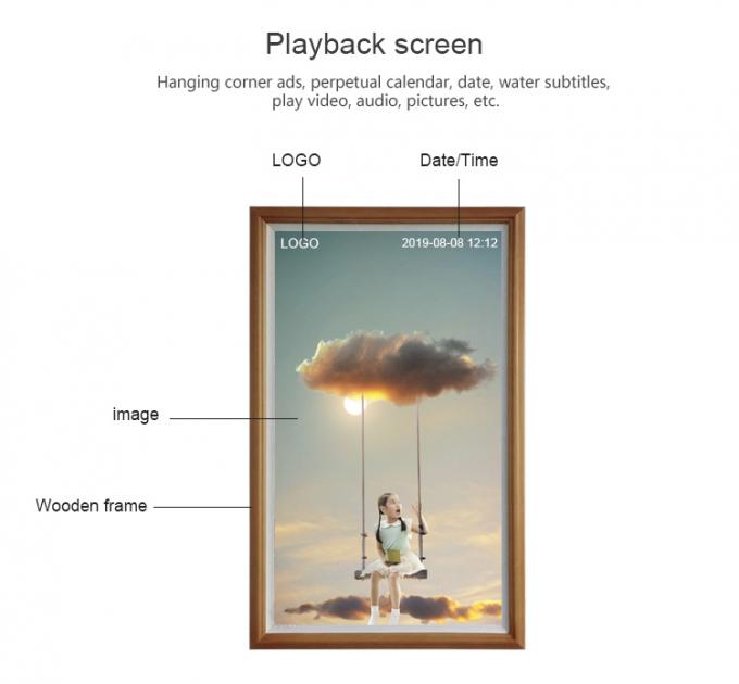 21.5" to 55" Android Wooden Art Frame Wall Mount LCD Display for Museum