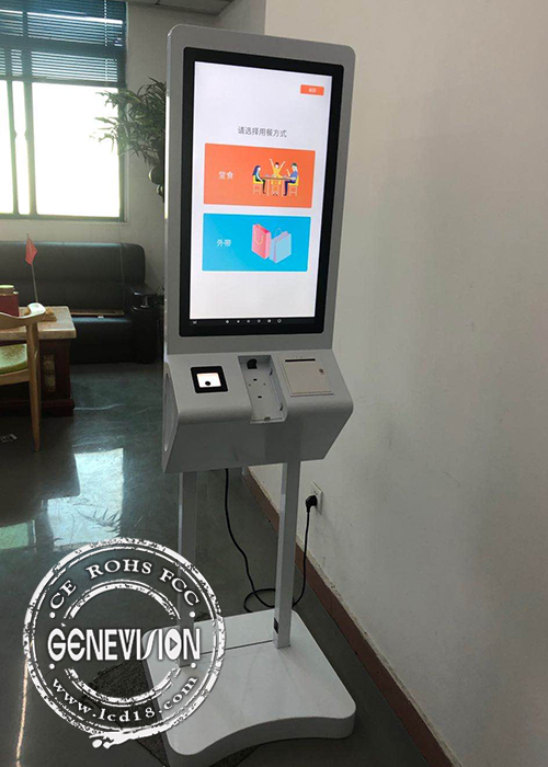 Super Thin 27 Inch Restaurant Self Service Kiosk Capacitive Touch ...