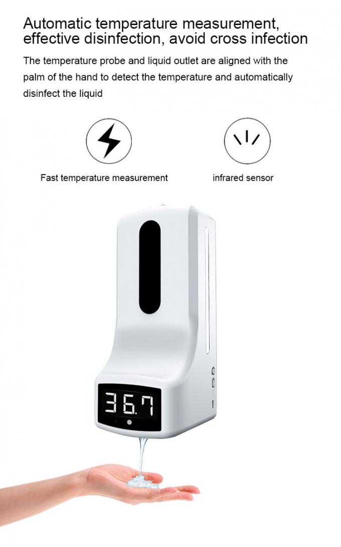 Wall Mount 1000ML Automatic Soap Dispenser With Temperature Measuring Scanner