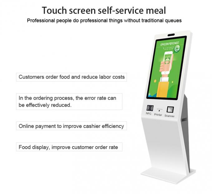 Interactive Self Service Kiosk Queuing Ticketing Machine 400cd/m2