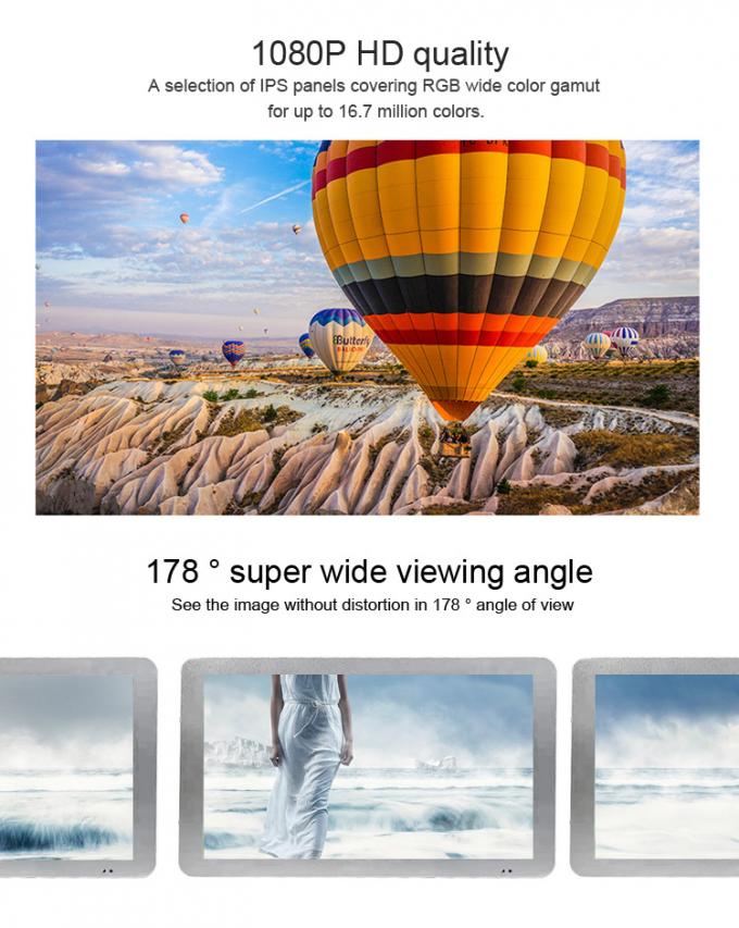 15.6 Inch Bus Advertising Screen 250CD/M2 With Remote ADS Management System 1