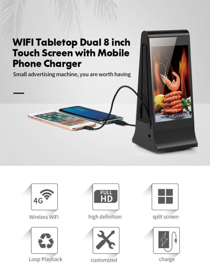 Restaurant Dining Table Standing 7" and 8" Single/Dual Screen Touch Screen Charging Station