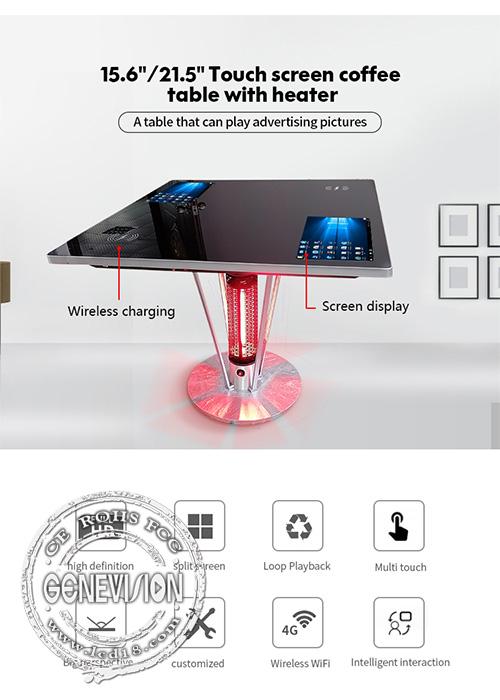 15.6in Capacitive Touch Screen Game Table 1366x768 With Wireless Phone Charger 0