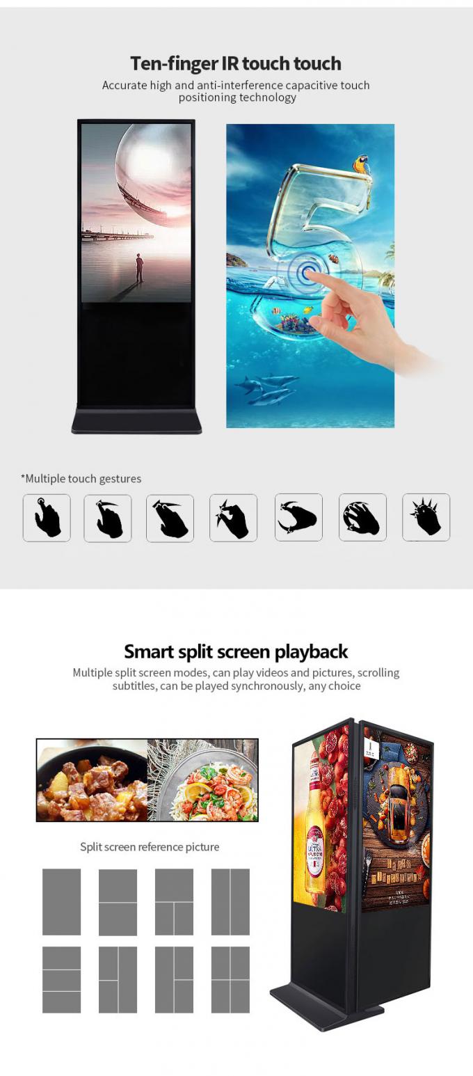 Ultra Thin 55 Inch Double Sided Interactive Touch Screen Kiosk 1