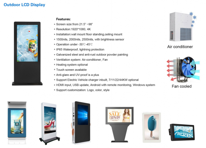 CCC 55 Inch Outdoor Floor Standing WiFi LCD Digital Signage