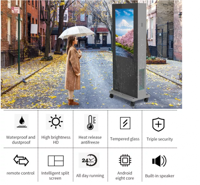 CCC 55 Inch Outdoor Floor Standing WiFi LCD Digital Signage