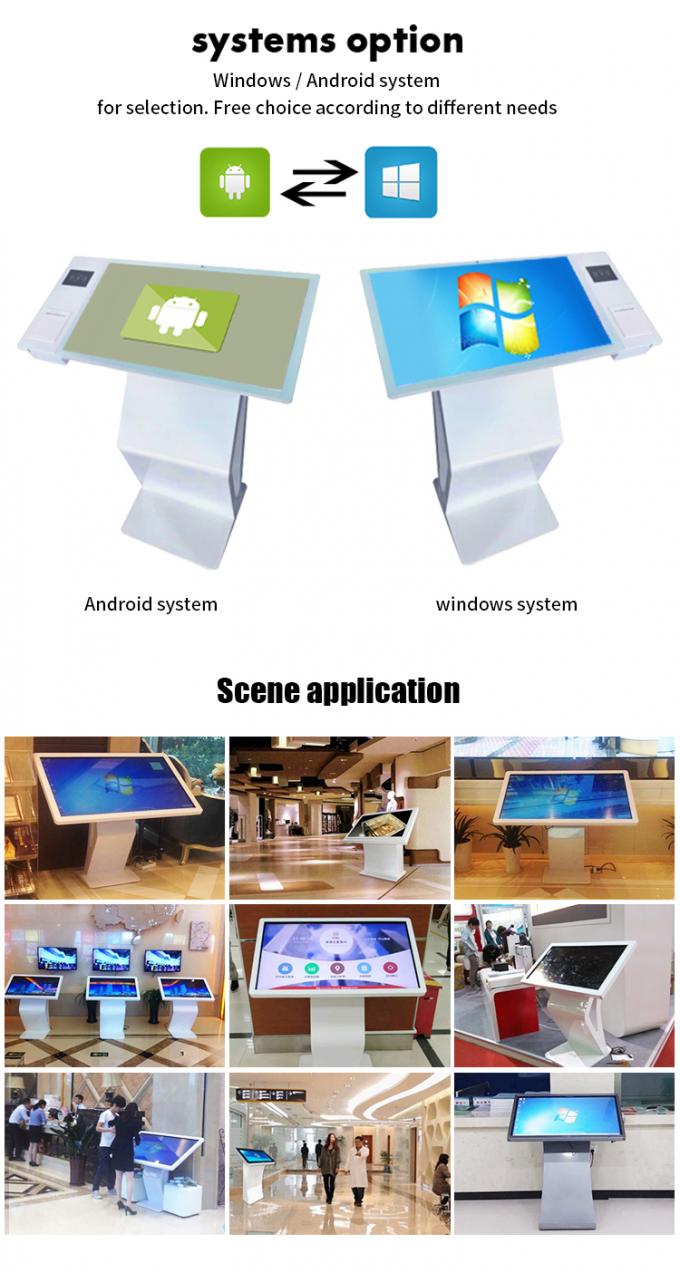 Thermal Printer QR Code Scanner Touch Screen Kiosk Podium 43"