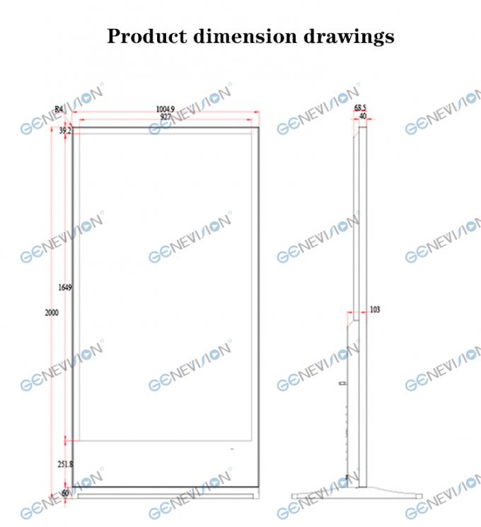 Super Big IR Touch Screen LCD Advertising Player Kiosk 75 Inch