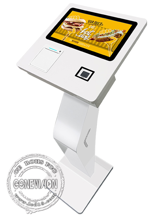 27 Inch Flashing LED Strip Touch Screen Self Ordering Machine with Cash Receiver