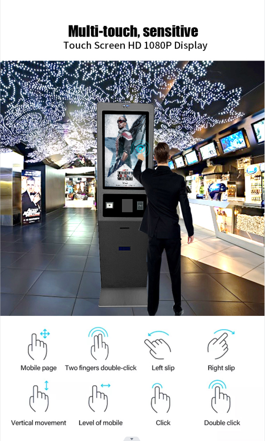 27 Inch Self Service Kiosk Capacitive Touch Screen With Printer NFC ...