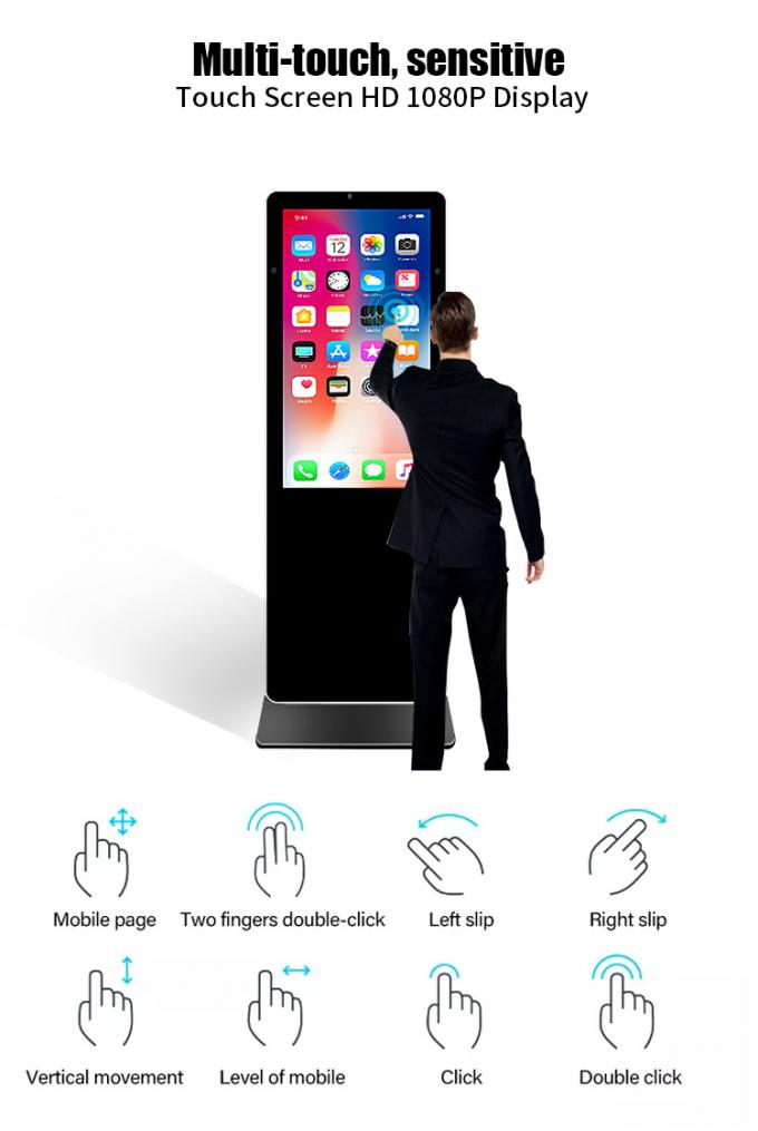 Win10 43 Inch Indoor 4K UHD Interactive Touch Screen Kiosk With HD Camera