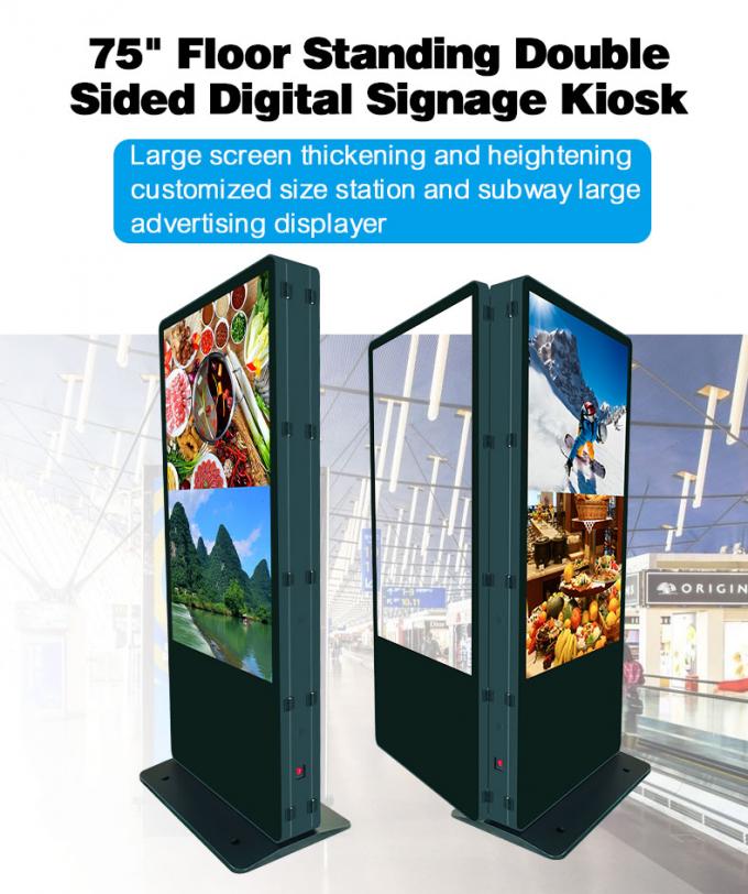 75" 4K Dual Screen WIFI Digital Signage Interactive Digital Totem Touch Screen Kiosk with Win 11 OS 0