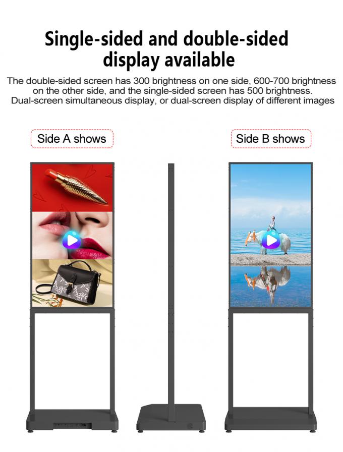 43 Inch Super Thin Hollow Bottom 700 Nits Brightness Wifi Digital Signage 0