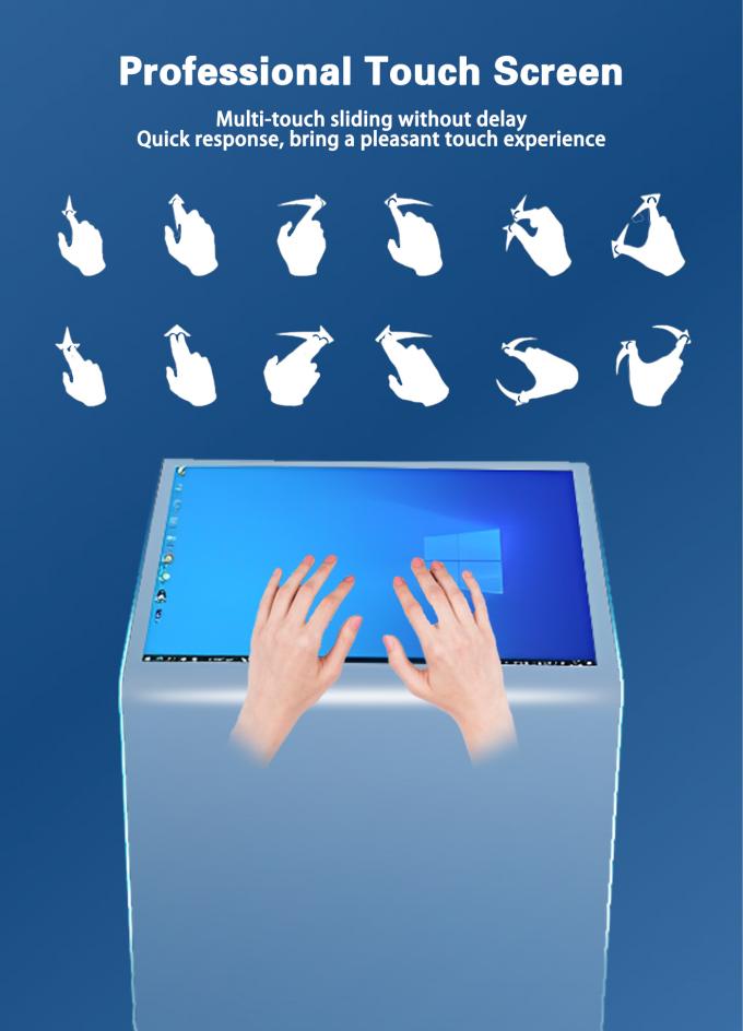 Crystal Holographic Touch Screen Podium Kiosk With Projector For Exhibition Center 1