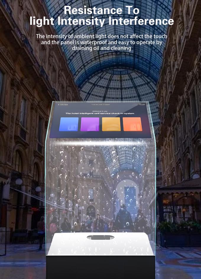 Crystal Holographic Touch Screen Podium Kiosk With Projector For Exhibition Center 2