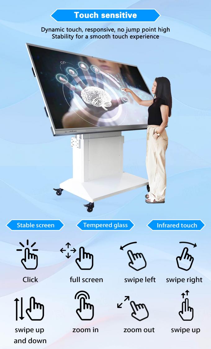 Lift Up Down Rise Fall Flip Left Right Remote Control Stand for 86" 98" 110" Smart Board 6