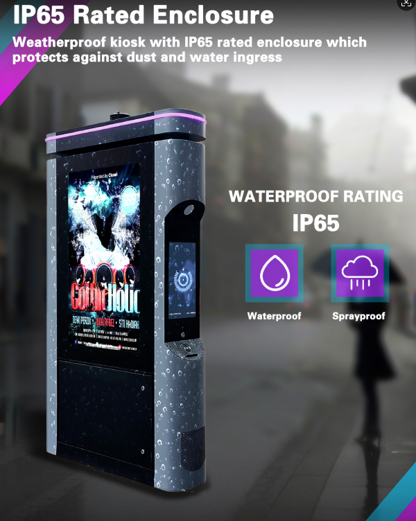 55 inch 4K Smart City Air Quality Sensor IK10 Explosion-Proof Glass Touch Screen Kiosk 1