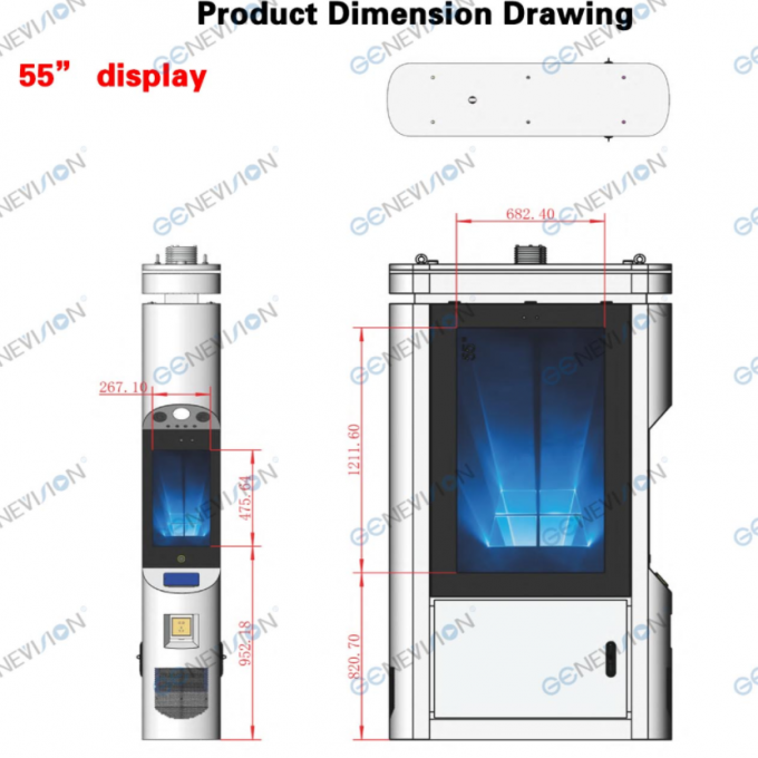 55 inch 4K Smart City Air Quality Sensor IK10 Explosion-Proof Glass Touch Screen Kiosk 3