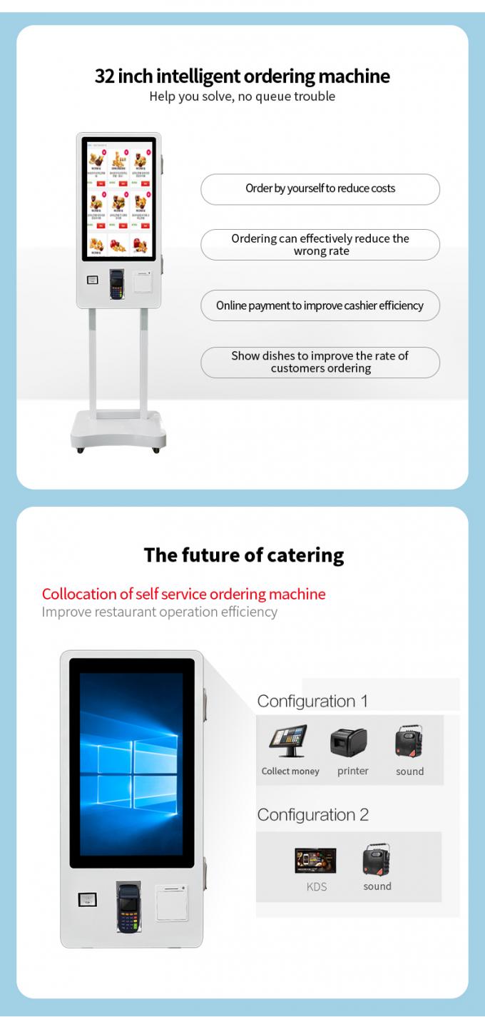 24/32/43 Inch Interactive Touch Screen Kiosk with Digital Signage, Self-Service Payment Terminal 0