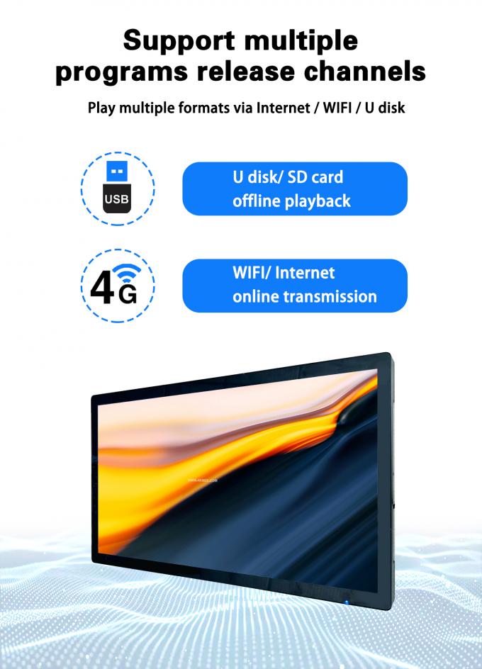 Wall Mounted Elevator Android 21.5 " 32 " 18.5" Smart Video Player in Remote Control Software 3