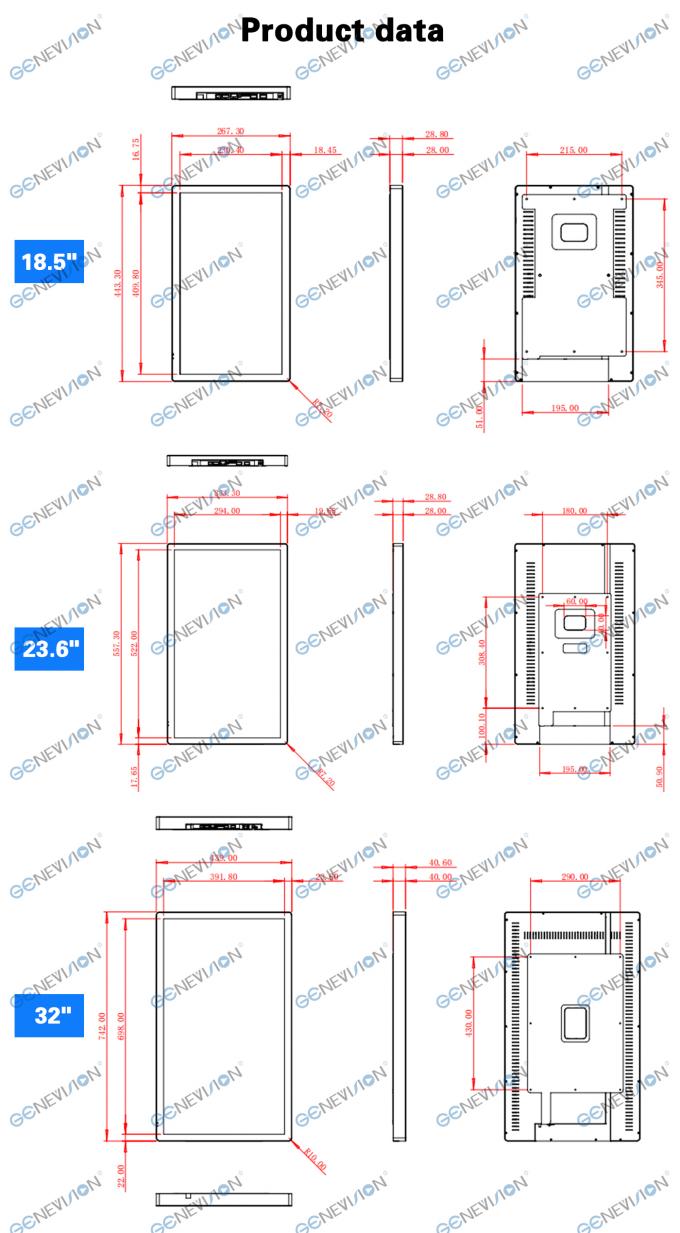 Wall Mounted Elevator Android 21.5 " 32 " 18.5" Smart Video Player in Remote Control Software 11