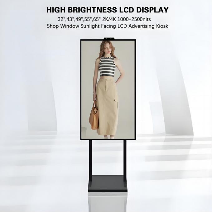 49" 2K 4K 1000-2500nits High Brightness Shop Window LCD Advertising Totem 0