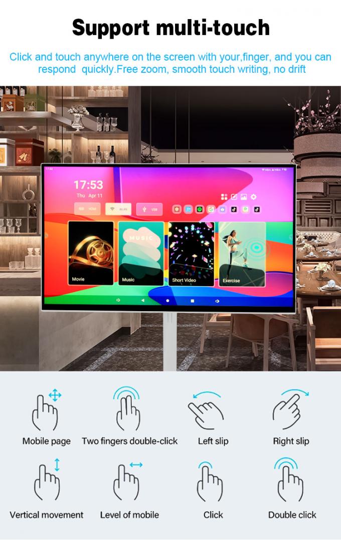 24" 27" 32" Mobile Smart Screen Android 11 OS 4GB 64GB Rollable Smart Touch Screen with Rchargable Battery 1
