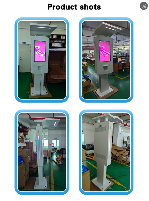 32 inch Drive Thru freestanding PCAP Outdoor Self-Order Kiosks configured with an optional canopy and Led strip 3