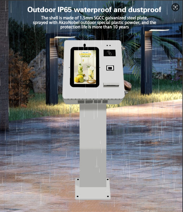 Restaurant Ordering Outdoor Self-service Kiosk PCAP Touch Screen Self-service Kiosk 15.6 Inch Self-service Pos System 0