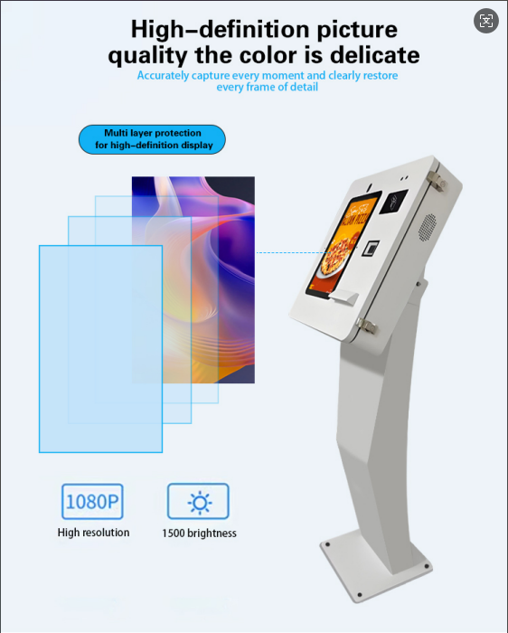 Restaurant Ordering Outdoor Self-service Kiosk PCAP Touch Screen Self-service Kiosk 15.6 Inch Self-service Pos System 1