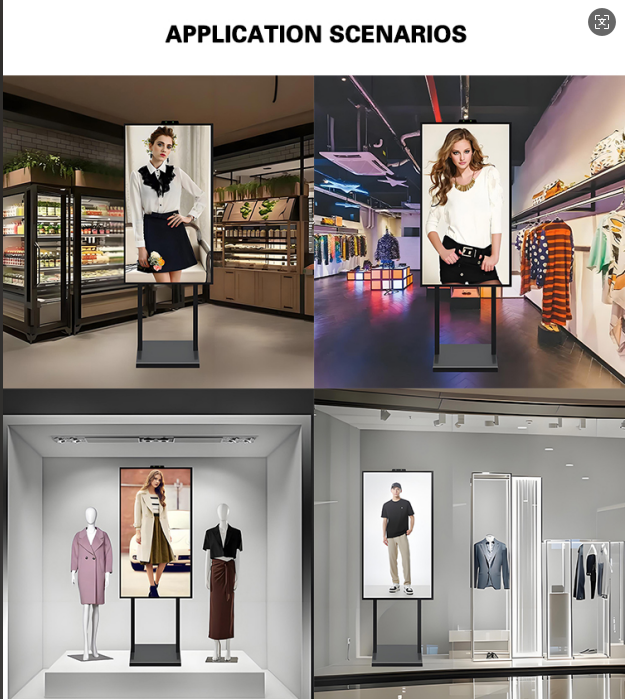 49 Inch 2K 4K Shop Window Facing Display With High Brightness 1000-2500nits 3
