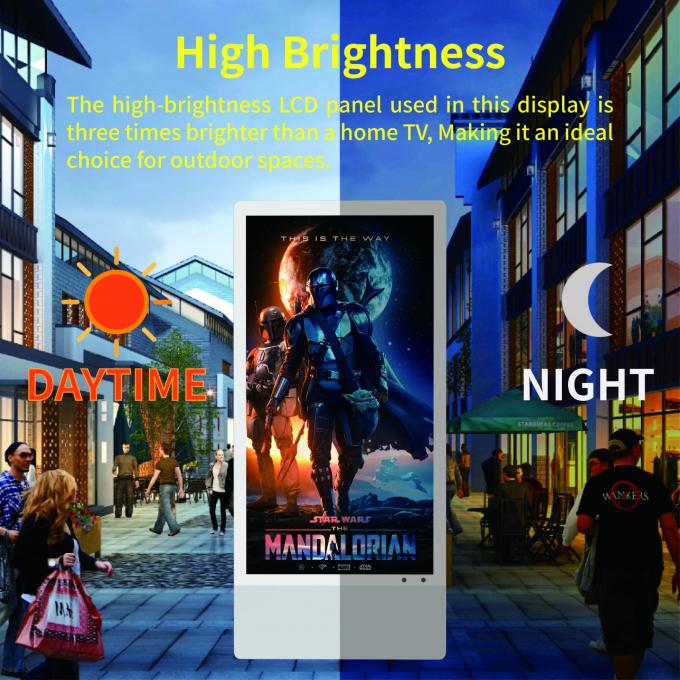 32/43/55 Inch Customized Portable Mobile Android Digital Signage Totem Outdoor Movable Display Screen 0
