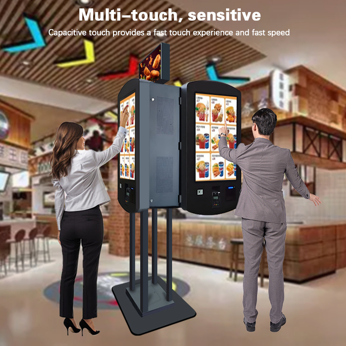 32 Inch Nvidia Gefore RTX 4060 Chipset QSR Double Side Self Service Payment Kiosk With Led Box 1