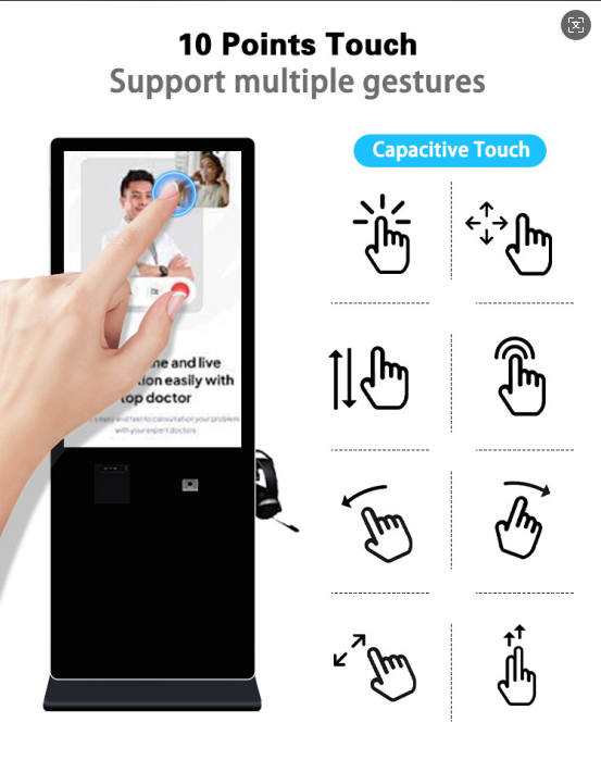 43 inch LCD Healthcare Hospital Two-Way Intercom  Interactive Kiosk  Wifi Touch Screen Kiosk 0