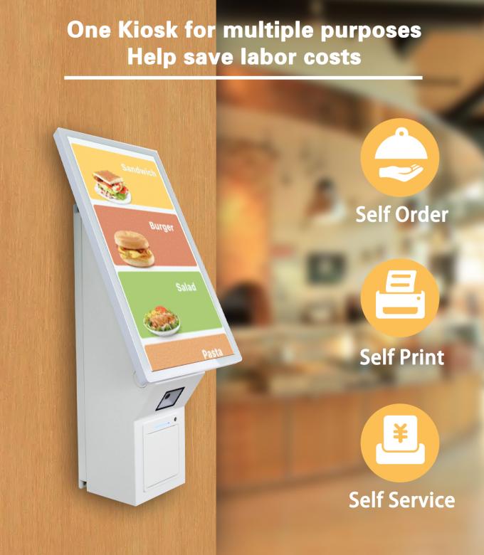 Restaurant Wall mounted Self-service Payment Kiosk 21.5" Android 11.0 Touch Screen - All-in-One with Thermal Printer & QR Scanner 2