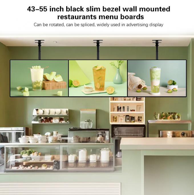 32 inch to 65 inch Restaurant Menu Board Wifi Digital Signage with Software Cloud Server 0
