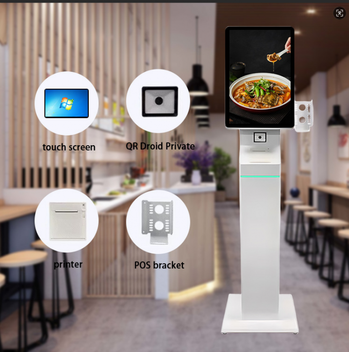 15.6 21.5 inch 3 in 1 Wall Standing Desk Self Service Kiosk Used For Self Contactless Payment 1