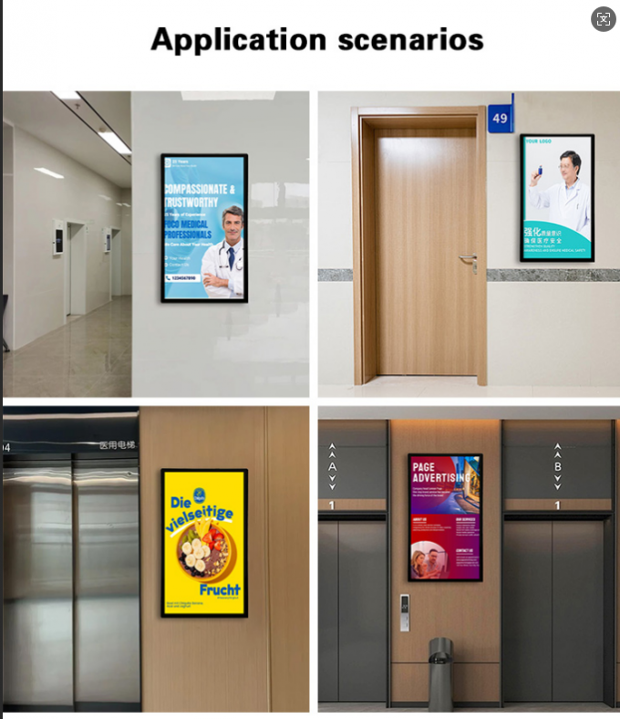 Smart Design and 13.3-32 Inch Slimmer Wall Mount LCD Display for Door Entrance Portrait or Landscape 3