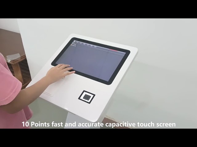 15.6" Printer QR Code Reader Self Service Touch Screen Kiosk