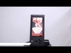 OCR Passport Reader 24 Inch Desktop Hotel Check In Self Service Kiosk with Camera Microphone