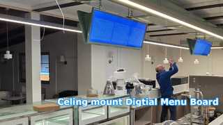 49.5inch 4K Ceiling Mount Android LCD Bar Display with free CMS and Cloud Server