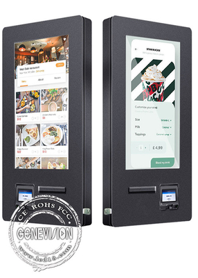 Outdoor Wall Mount Self Service Kiosk Contactless Payment With QR Scanner Printer