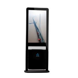 China Black High Resolution Floor Standing Lcd Digital Signage With Trash Can supplier
