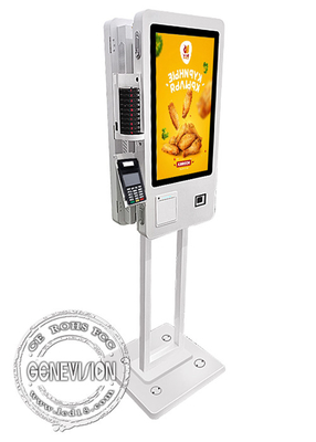 Double Sided Fast Food Cashless Self Service Order Machine POS Terminal 24 Inch