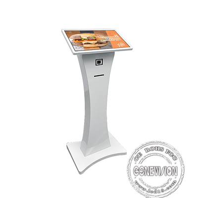 21.5 Inch LCD Self Service Kiosk Printer And Scanner Built In Floor Stand 