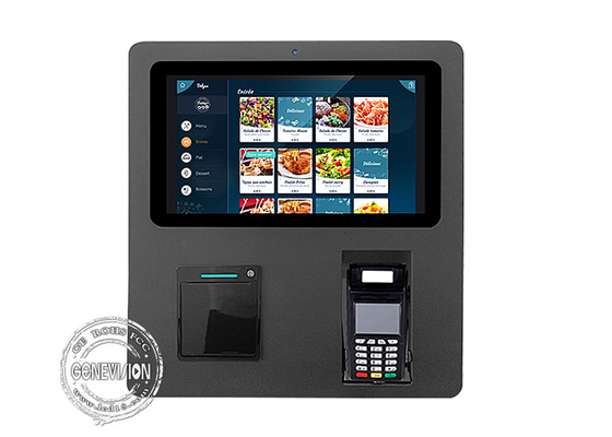 Face Recognition Camera Cashless Self Ordering Kiosk In Restaurant 15.6 Inch