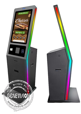 27 Inch Self Service Kiosk Capacitive Touch Screen With Printer NFC Reader Scanner